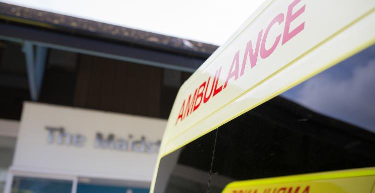 london ambulance parked outside hospital