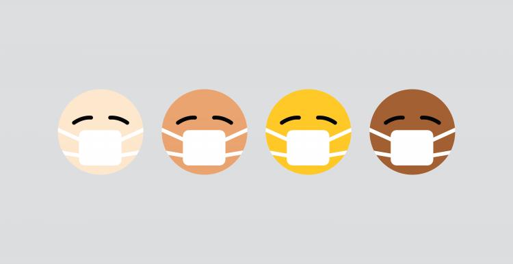 Emoji's wearing masks