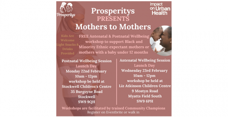 Prosperitys Mother to Mother Workshop Poster