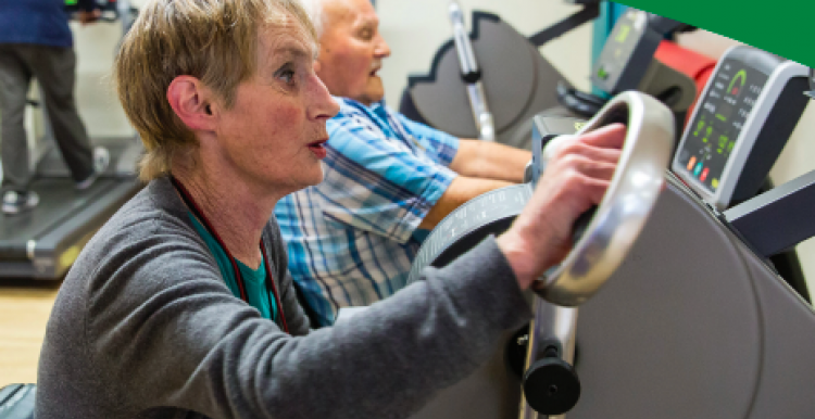 Older people using gym equipment Older people using gym equipment