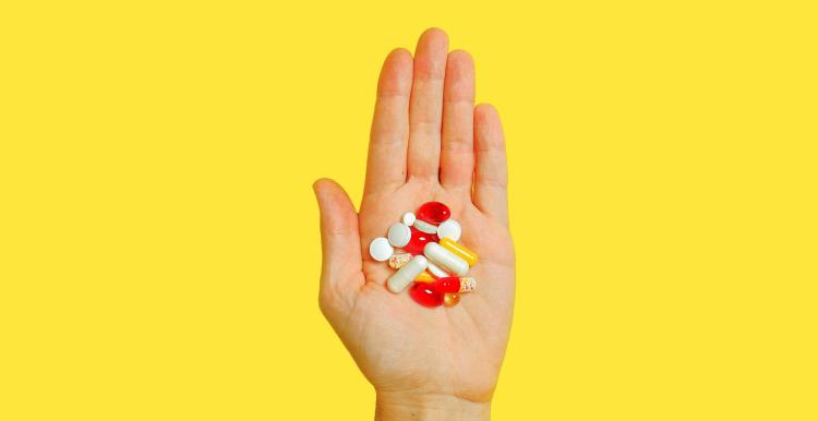handful of pills medicine