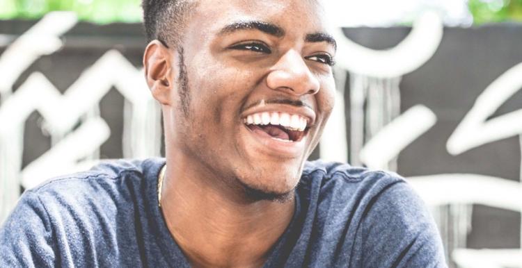Young person Young man laughing