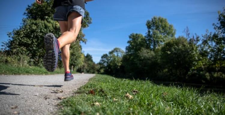 person running in a park
