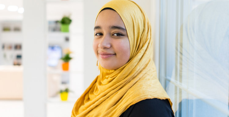 Muslim woman smiling Muslim woman smiling