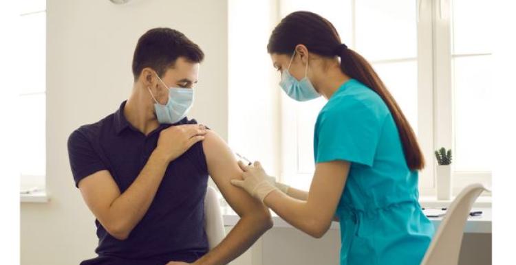 Man receiving a vaccine