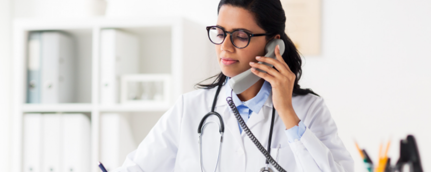 Doctor on the telephone