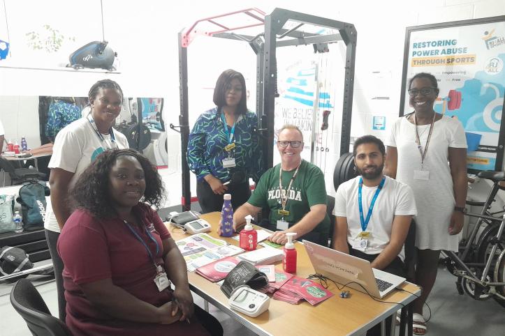 group of people running health checks