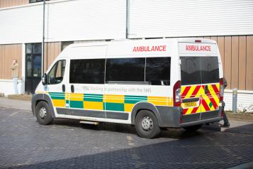 Ambulance parked outside hospital