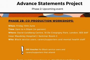 Co-production workshop poster
