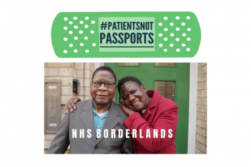 #PatientsNotPassports Logo and NHS Borderlands 
