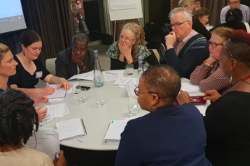 Group discussion around a table