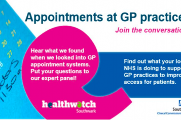 Flyer for GP Access - CCG and Healthwatch Southwark joint event