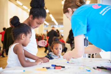 Children at a Healthwatch stall