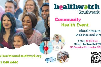 Promotional leaflet for community health event