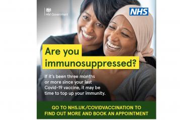 Are you immunosuppressed? NHS poster