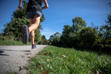 person running in a park