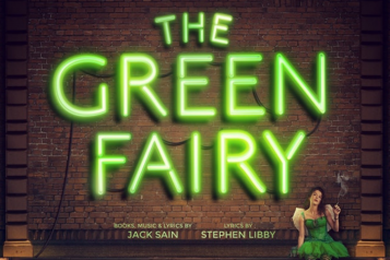 The green fairy written in green neon lights