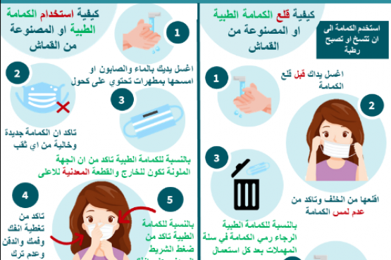 screenshot of COVID info in arabic