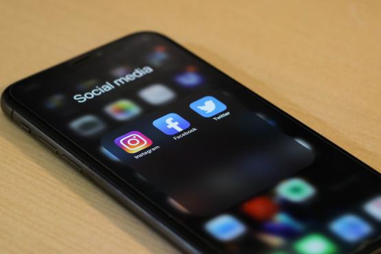 social media apps on phone screen