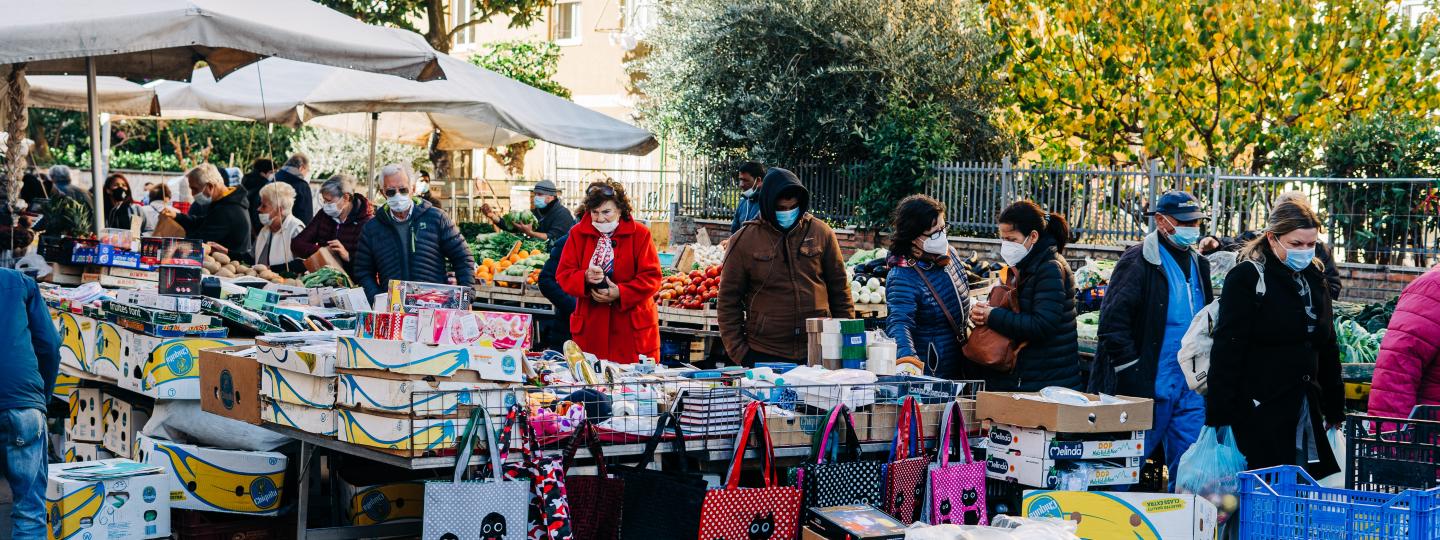 People in market