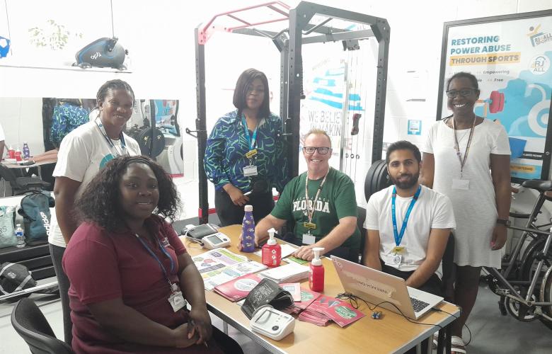 group of people running health checks