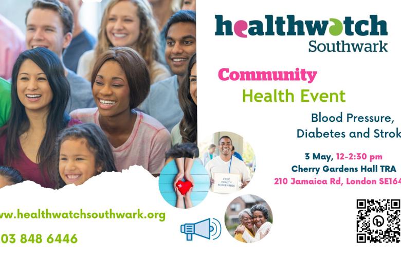 Promotional leaflet for community health event
