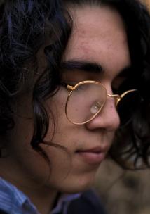 close up of woman with glasses